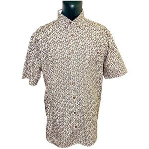 MARCO Floral Casual Button Down Shirt Cotton Relax Fit Short Sleeves Top Sz 1X B